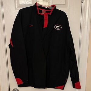 Nike Black and Red Quarter-Zip Pullover